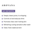 Arovana product description with key benefits on a white background