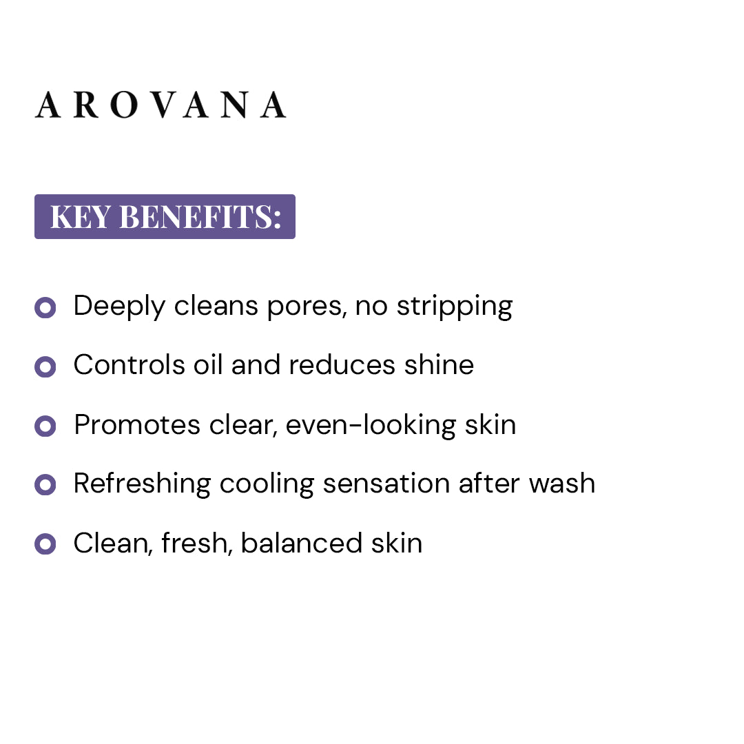 Arovana product description with key benefits on a white background